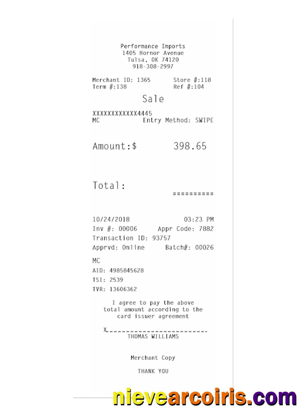PERFORMANCE IMPORTS receipt (1)